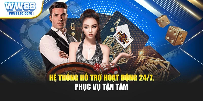 Hệ thống hỗ trợ hoạt động 24/7, phục vụ tận tâm